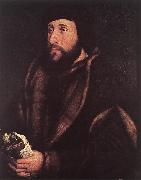 HOLBEIN, Hans the Younger Portrait of a Man Holding Gloves and Letter sg oil painting